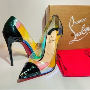 Christian Louboutin Debout 100 Disco PVC Ologram (Multi/Black/Holographic)